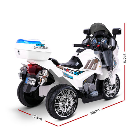 Rigo Kids Ride On Electric White Motorbike