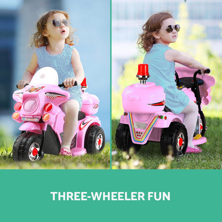 Kids Ride On Electric Pink Motorbike - 3 Wheel