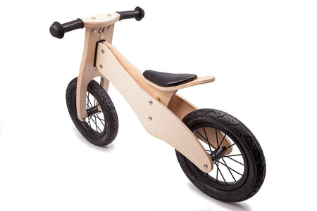 Wooden Balance Bike for Kids - 2-6 yr Training Ride Bike l Natural Wood with Hand grip