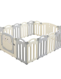 Keezi Baby Playpen 16 Panels Foldable Toddler Fence Safety Play Activity Centre
