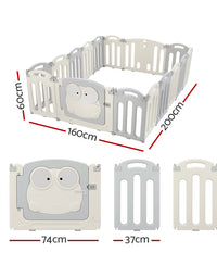 Keezi Baby Playpen 16 Panels Foldable Toddler Fence Safety Play Activity Centre
