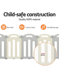 Keezi Baby Playpen 16 Panels Foldable Toddler Fence Safety Play Activity Centre
