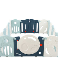Keezi Baby Playpen 16 Panels Foldable Toddler Fence Safety Play Activity Barrier
