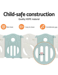 Keezi Baby Playpen 16 Panels Foldable Toddler Fence Safety Play Activity Barrier
