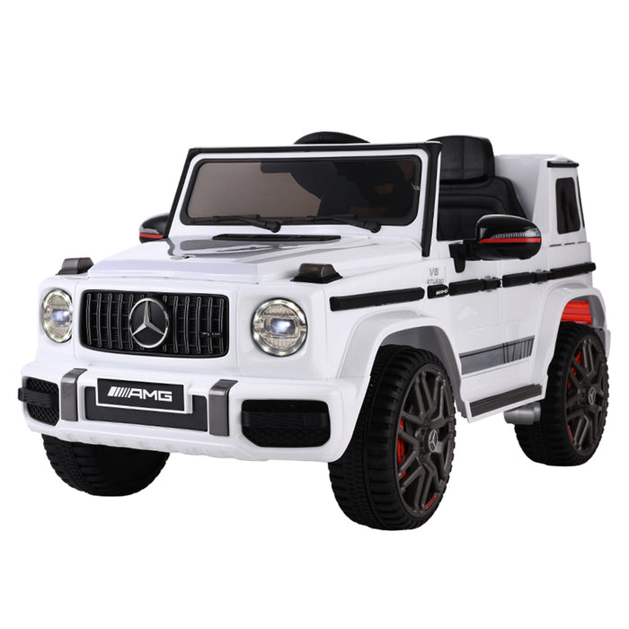 Mercedes-Benz Kids Ride On White Electric Car - AMG G63 Licensed Remote Car (12V)