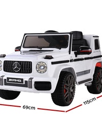 Mercedes-Benz Kids Ride On White Electric Car - AMG G63 Licensed Remote Car (12V)
