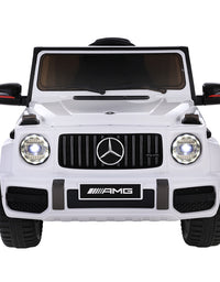 Mercedes-Benz Kids Ride On White Electric Car - AMG G63 Licensed Remote Car (12V)
