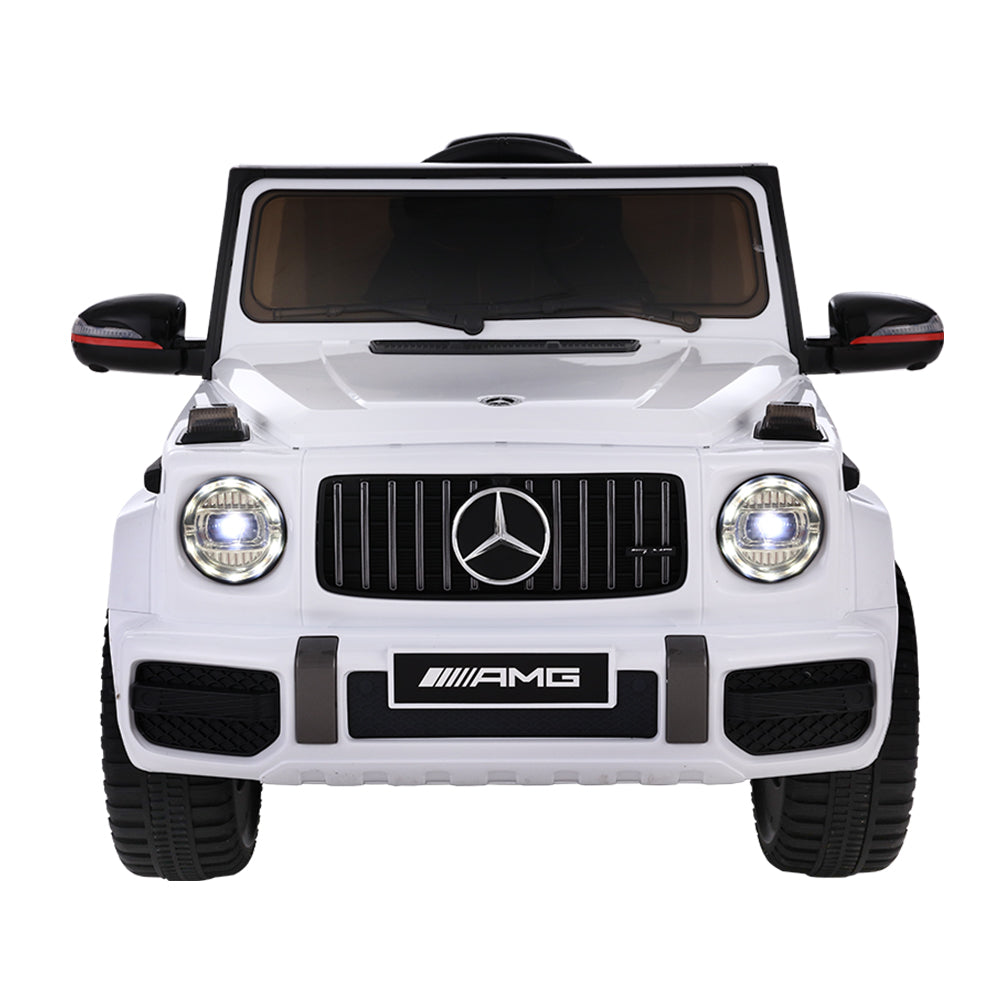 Mercedes-Benz Kids Ride On White Electric Car - AMG G63 Licensed Remote Car (12V)