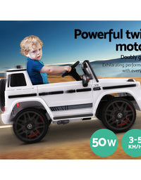 Mercedes-Benz Kids Ride On White Electric Car - AMG G63 Licensed Remote Car (12V)
