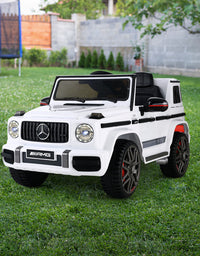 Mercedes-Benz Kids Ride On White Electric Car - AMG G63 Licensed Remote Car (12V)
