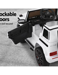 Mercedes-Benz Kids Ride On White Electric Car - AMG G63 Licensed Remote Car (12V)
