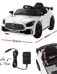 Kids Ride On Car Mercedes-Benz AMG GTR Electric Toy Cars 12V White
