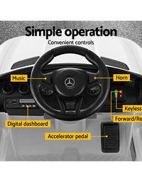 Kids Ride On Car Mercedes-Benz AMG GTR Electric Toy Cars 12V White
