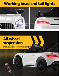 Kids Ride On Car Mercedes-Benz AMG GTR Electric Toy Cars 12V White
