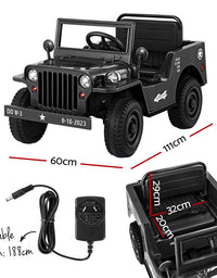 Rigo Kids Ride On Car Off Road Military Toy Cars 12V Black
