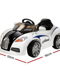 Rigo Ride On Car Toy Kids Electric Car 12V Battery White
