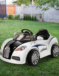 Rigo Ride On Car Toy Kids Electric Car 12V Battery White
