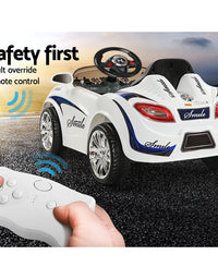 Rigo Ride On Car Toy Kids Electric Car 12V Battery White
