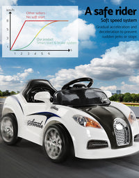 Rigo Ride On Car Toy Kids Electric Car 12V Battery White
