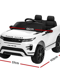 Licensed Land Rover Kids Ride On Electric White Car with Remote (12V)
