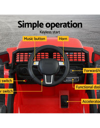 Rigo Kids Ride On Car Electric 12V Car Toys Jeep Battery Remote Control Red
