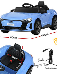 Licensed Audi Ride On Blue Electric Sports Car - Remote Control (12V)
