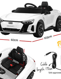 Audi Ride On Car Electric Sports Toy Cars RS e-tron GT Licensed Rigo White 12V
