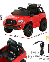 Toyota Ride On Car Kids Electric Toy Cars Tacoma Off Road Jeep 12V Battery Red
