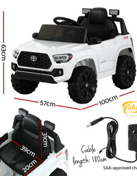Toyota Ride On Car Kids Electric Toy Cars Tacoma Off Road Jeep 12V Battery White
