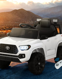 Toyota Ride On Car Kids Electric Toy Cars Tacoma Off Road Jeep 12V Battery White
