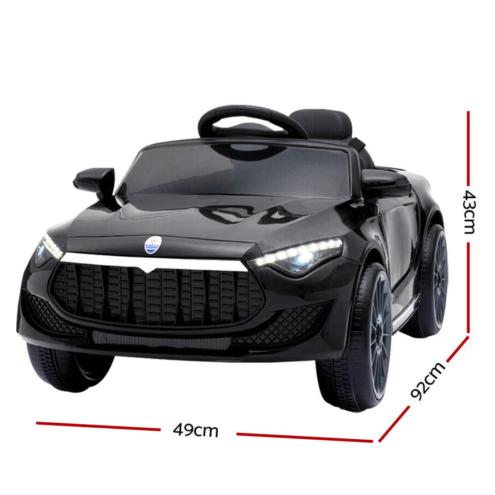 Kids Ride On Black Electric Car - Remote Control (12V)l  Black MP3 LED