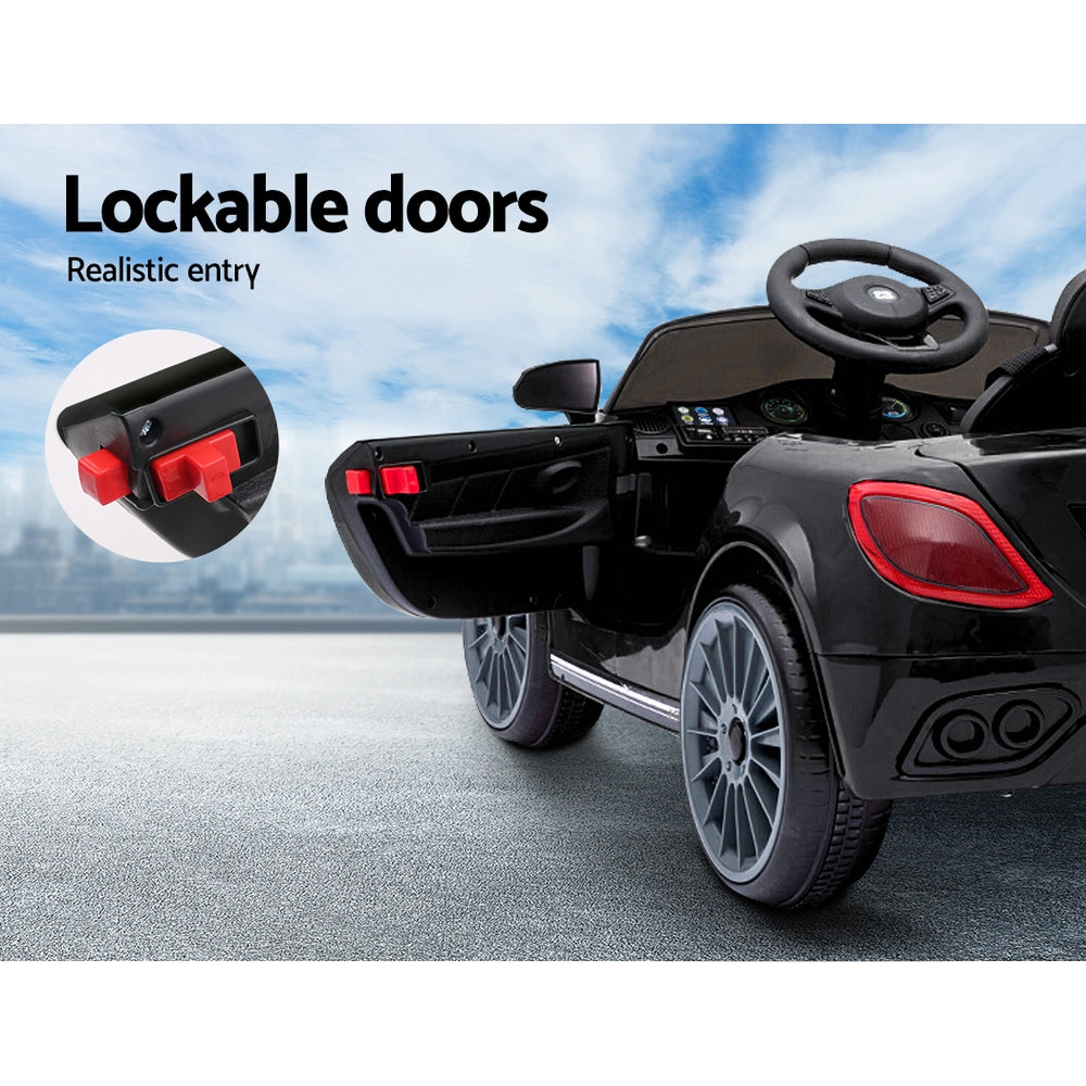 Kids Ride On Black Electric Car - Remote Control (12V)l  Black MP3 LED