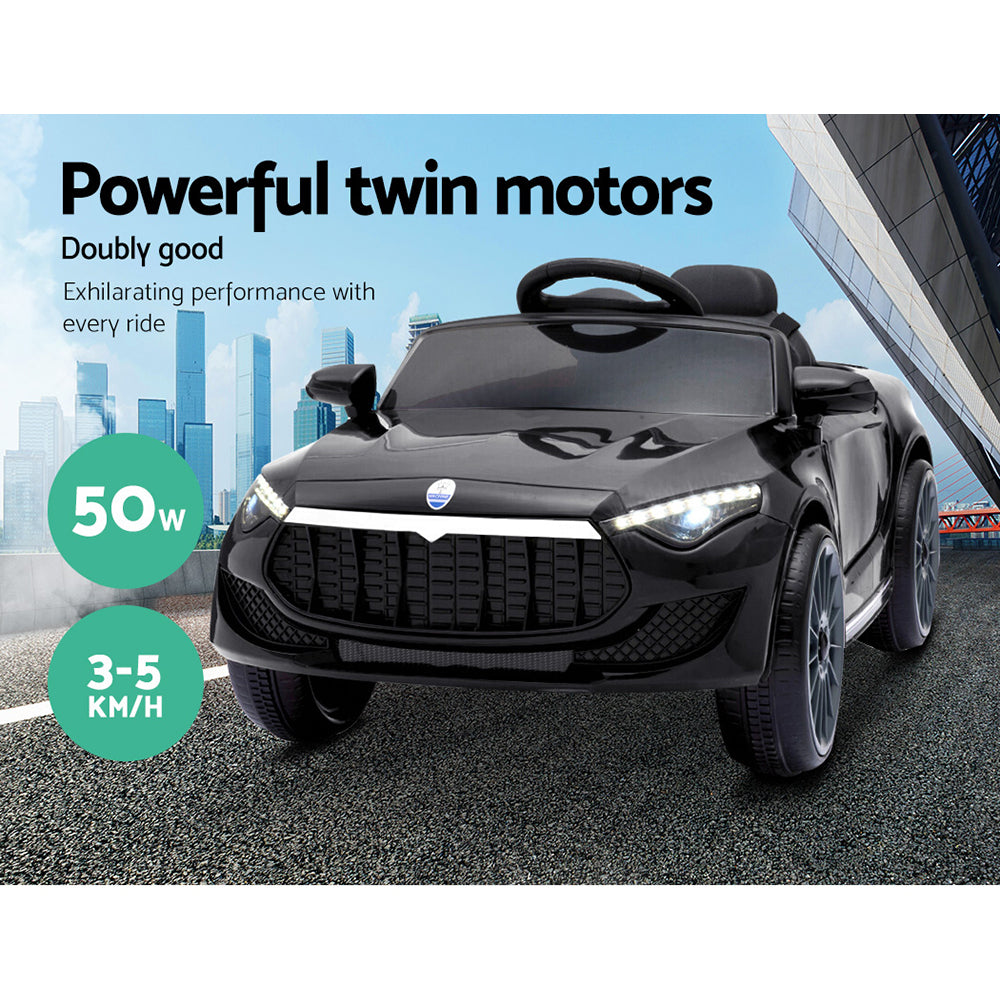 Kids Ride On Black Electric Car - Remote Control (12V)l  Black MP3 LED