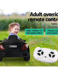 Kids Ride On Black Electric Car - Remote Control (12V)l  Black MP3 LED
