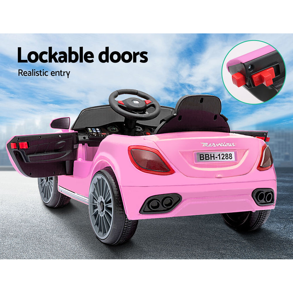 Kids Ride On Electric Pink Car - Remote Control (12V)