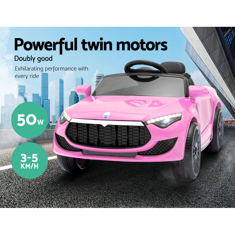 Kids Ride On Electric Pink Car - Remote Control (12V)