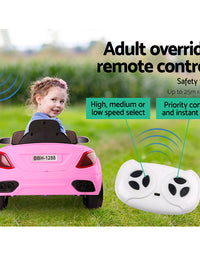 Kids Ride On Electric Pink Car - Remote Control (12V)
