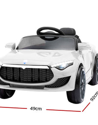 Rigo Kids Ride On Car Electric Toys 12V Battery Remote Control White MP3 LED
