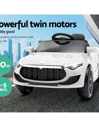Rigo Kids Ride On Car Electric Toys 12V Battery Remote Control White MP3 LED
