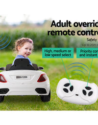 Rigo Kids Ride On Car Electric Toys 12V Battery Remote Control White MP3 LED
