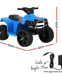 Rigo Kids Ride On ATV Quad Motorbike Car 4 Wheeler Electric Toys Battery Blue
