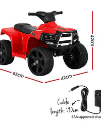 Rigo Kids Ride On ATV Quad Motorbike Car 4 Wheeler Electric Toys Battery Red
