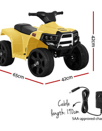 Rigo Kids Ride On ATV Quad Motorbike Car 4 Wheeler Electric Toys Battery Yellow
