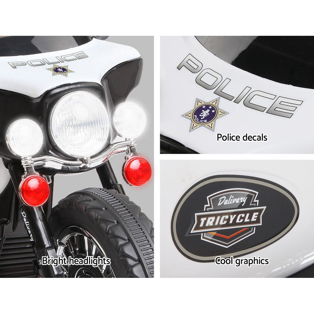 Kids Ride On Harley Style White Electric Motorbike