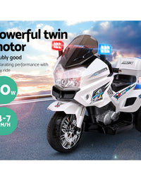 Rigo Kids Ride On Electric White Motorbike
