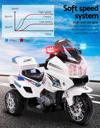 Rigo Kids Ride On Electric White Motorbike
