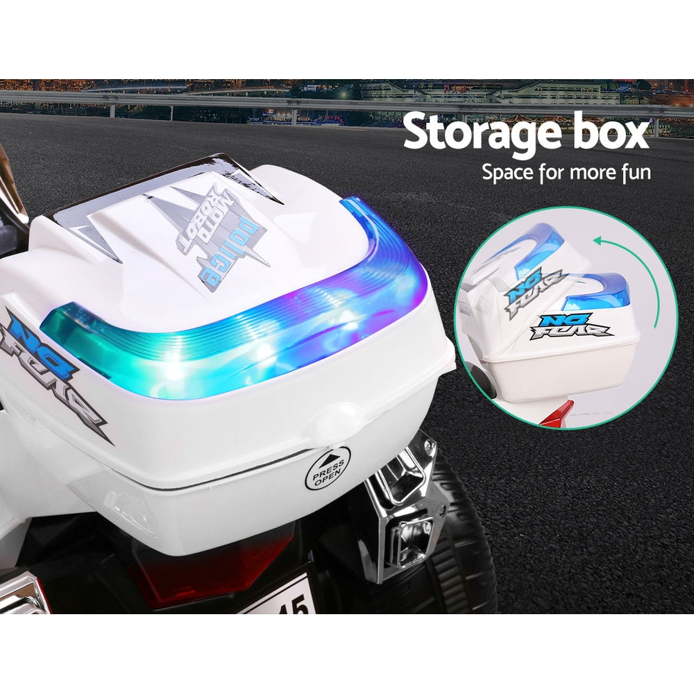 Rigo Kids Ride On Electric White Motorbike