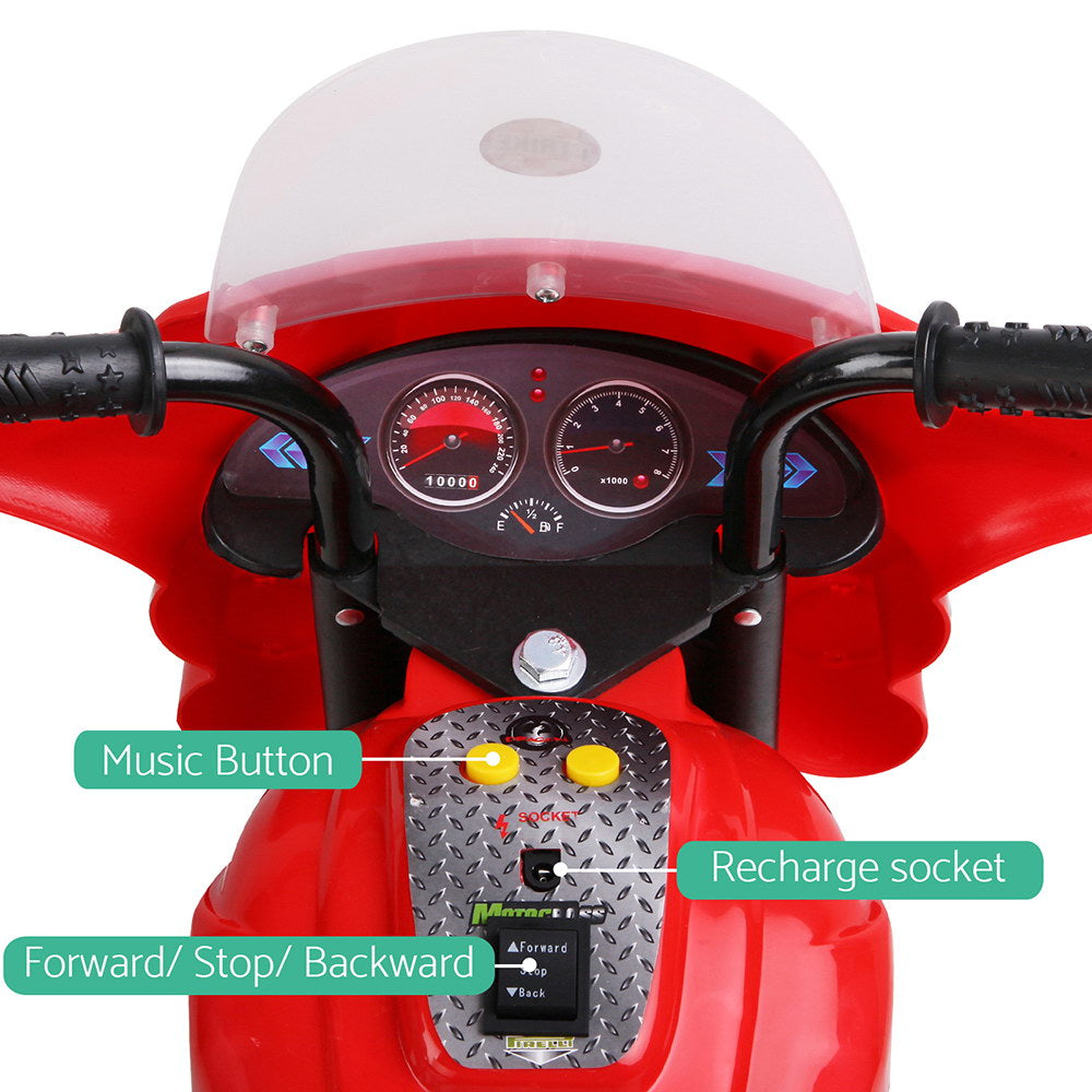 Kids Ride On Electric Red Motorbike - Battery Operated