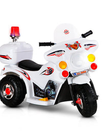 Kids Ride On Electric White Motorbike - Battery Operated
