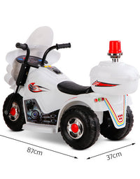 Kids Ride On Electric White Motorbike - Battery Operated
